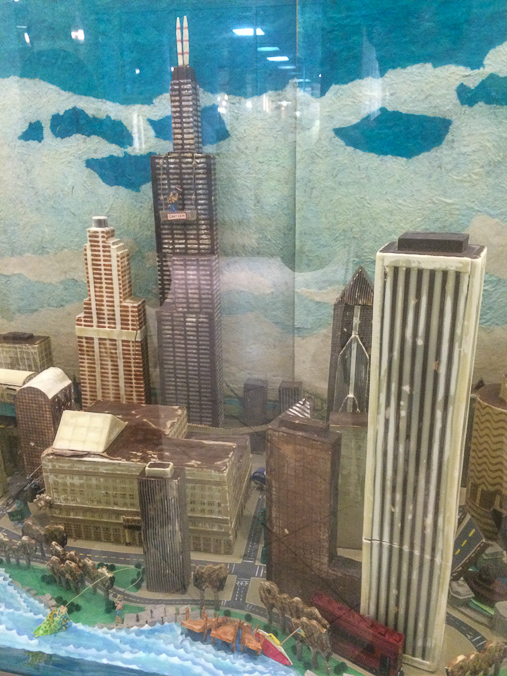Macy's on State had a Chicago skyline replica made from chocolate!