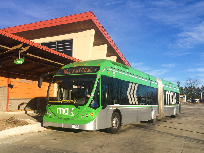 MAX 80 from the fleet of Transfort MAX buses