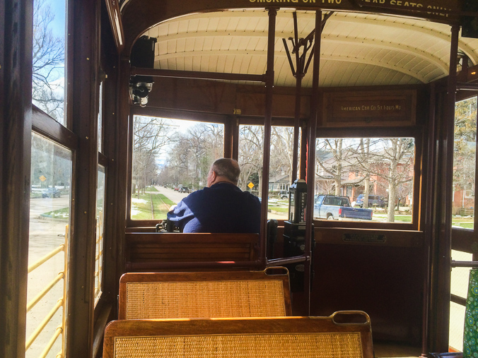 Fort Collins streetcar on Mountain Avenue.