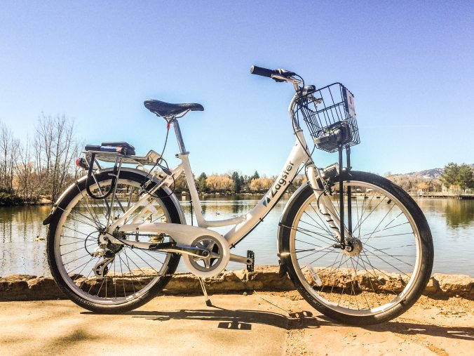 My Zagster bike at City Park Lake. The new bike share is a great improvement for mobility in Fort Collins!