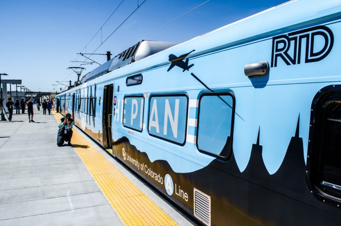 I wasn't kidding about the baby blue. It was everywhere. We boarded this car!