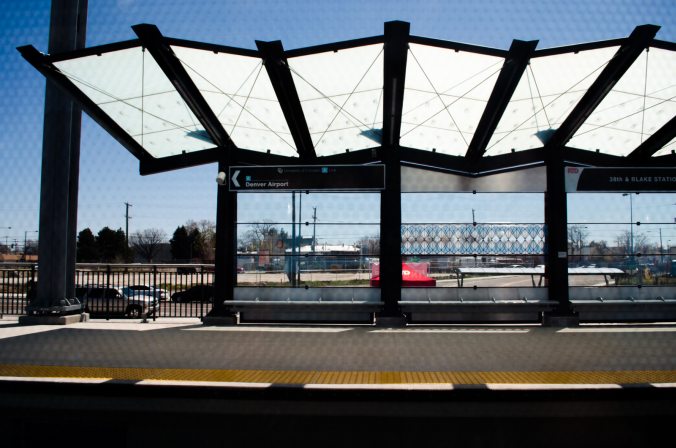 The station at 38th and Blake was ready for passengers! Other stations had lines of people waiting to board the first outbound train.