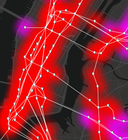 Manhattan stations are ranked highly by closeness centrality. This uniformity is in contrast to the Manhattan results for outward accessibility.